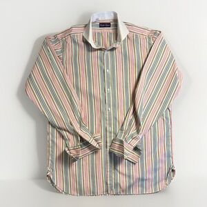 Ralph Lauren Purple Label Dress Shirt Men's 16 Italy Made French Cuffs Stripes
